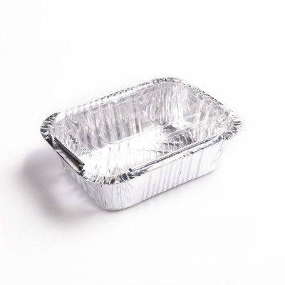 Disposable aluminum foil bread baking pan rectangular 470ml aluminum foil food container with lid