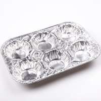 480ml disposable Food grade Portugal style 6 compartment baking use aluminum foil tray