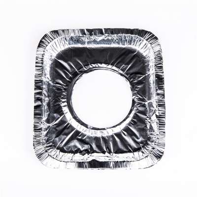 Aluminium Foil Gas Burner Disposable Bib Liners / Covers For Stove With One Hole