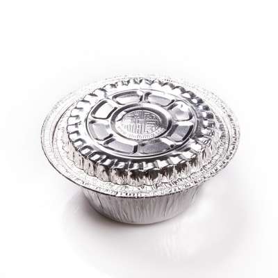 Food grade 820ml silver color round disposable aluminum foil bowl with lid