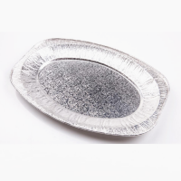 1080ml food grade household oval silver color disposable food aluminum foil plate